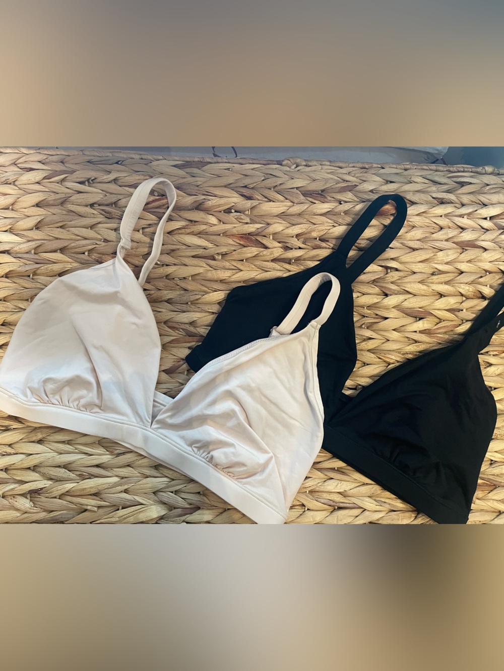 NWT Victoria's Secret (Two) Soft Triangle Bralettes in Nude & Black